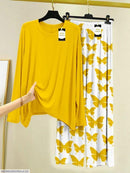 2 Pcs Women Stitched Printed Fancy Night Suit