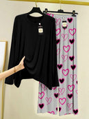 2 Pcs Women Stitched Printed Fancy Night Suit