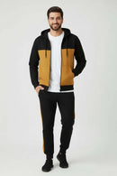 Winter 3Pcs Men Cotton Fleece Plain Zipper Track Suits
