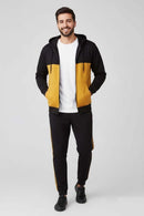 Winter 3Pcs Men Cotton Fleece Plain Zipper Track Suits